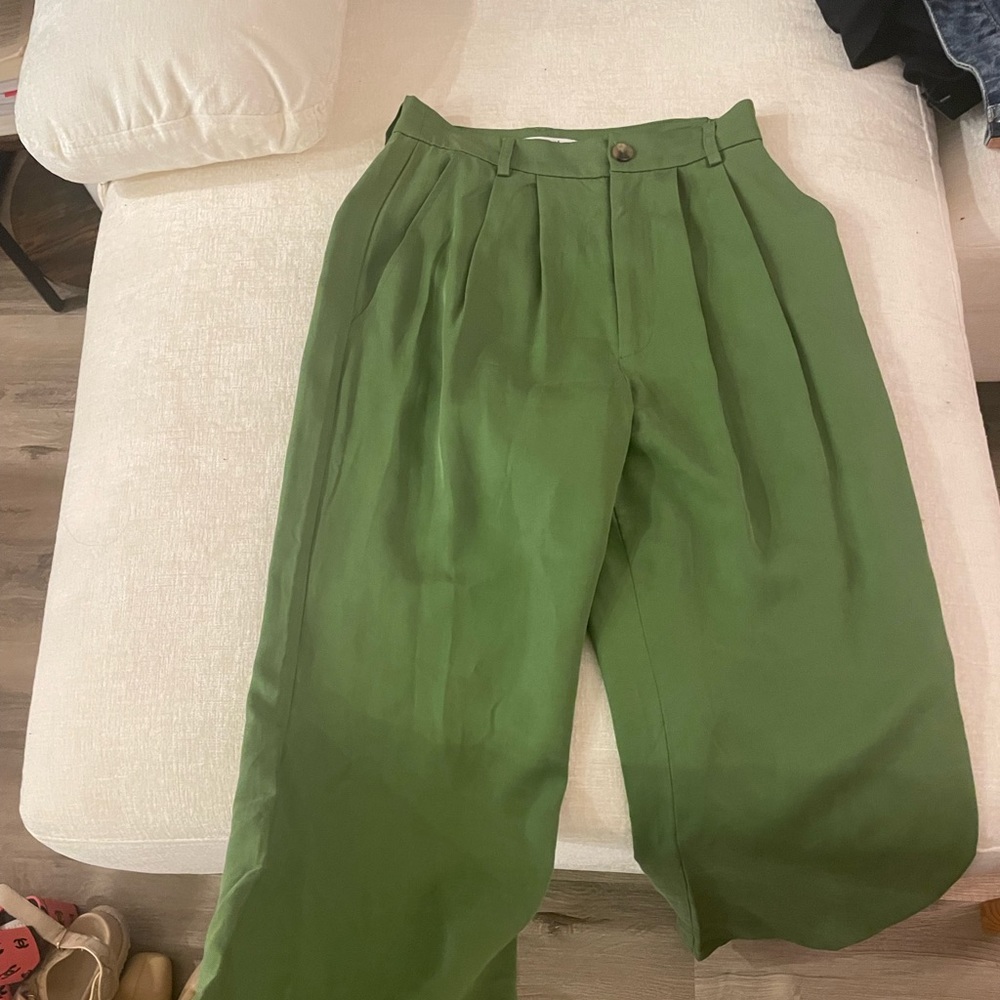 Reformation Green Mason Pants